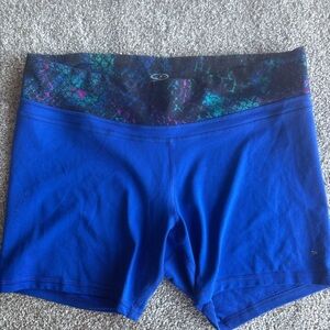 Champion Blue Athletic Boyshorts with Teal and Purple Waistband